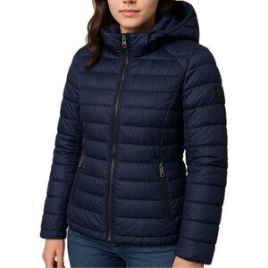 Women’s Michael Kors Packable Down Fill Puffer Jacket Navy Blue S